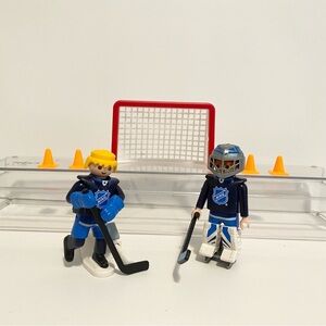 Playmobil NHL Hockey Figures Goalie Player Net Cones Action Figure Cake Topper